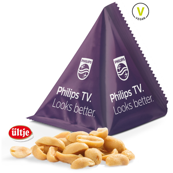 Snack Tetraeder mit Erdnüssen, inkl. 4-farbigem Digitaldruck