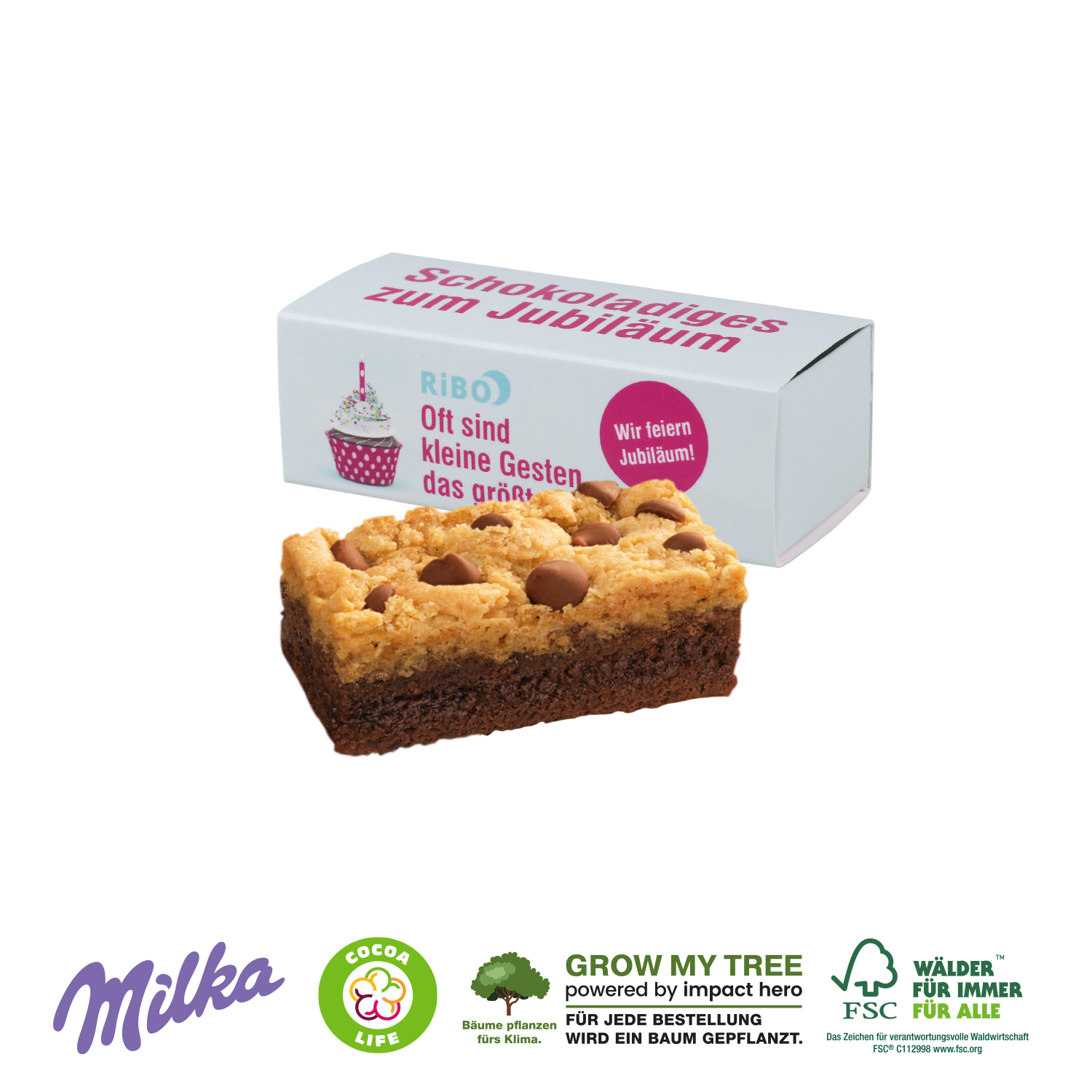 Milka „Choco Brookie“ in Werbebox, inkl. 4-farbigem Druck