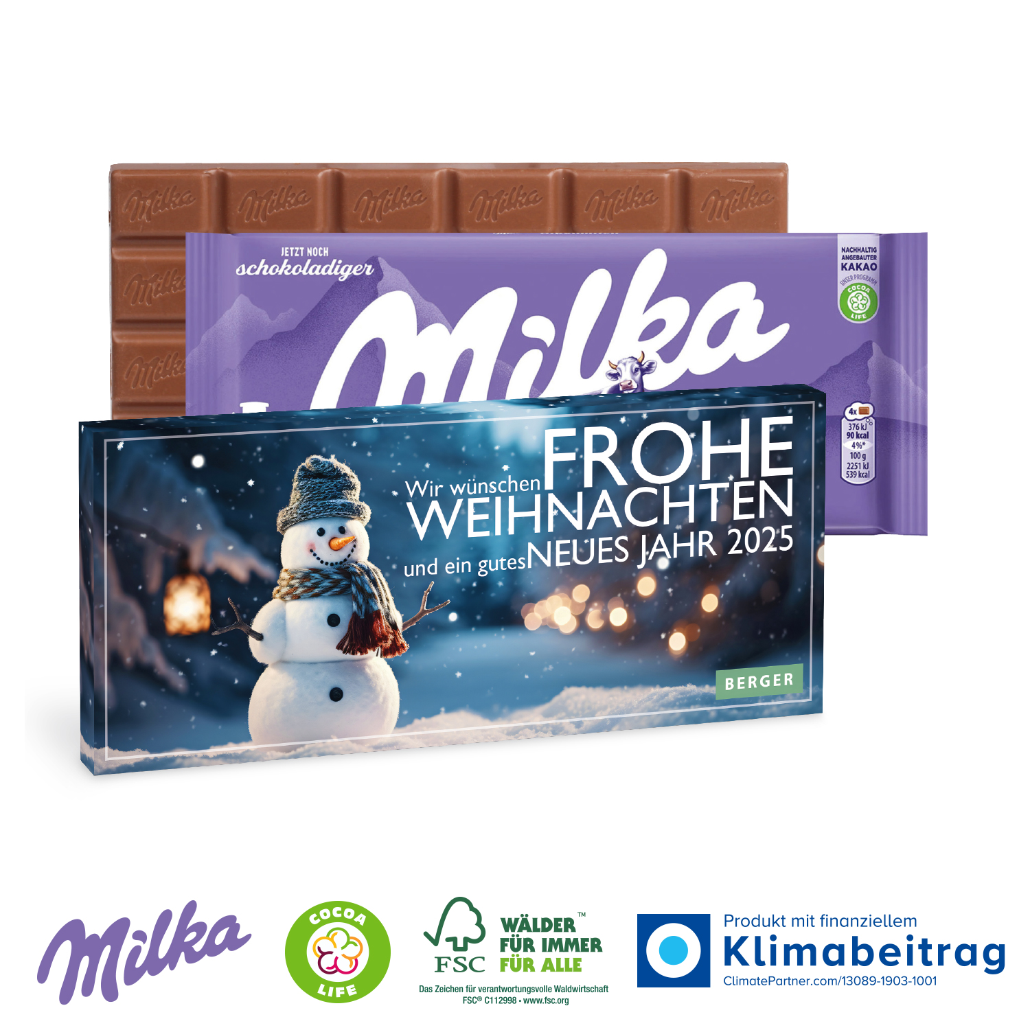 Milka Schokolade 100 g, inkl. 4-farbigem Druck