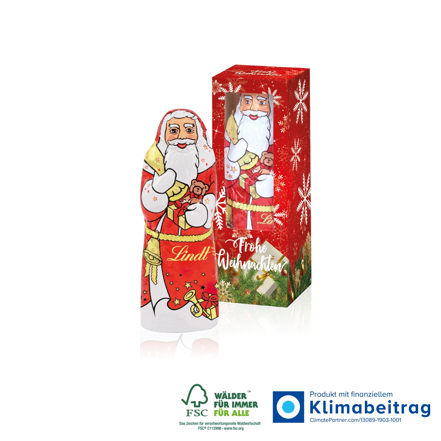 Weihnachtsmann von Lindt 40 g, inkl. 4-farbigem Druck