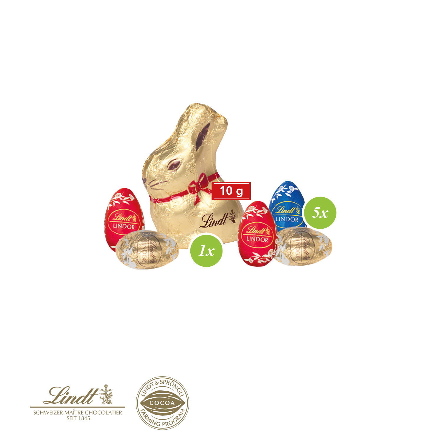 Osternest mit Lindt Schokolade, inkl. 4-farbigem Druck