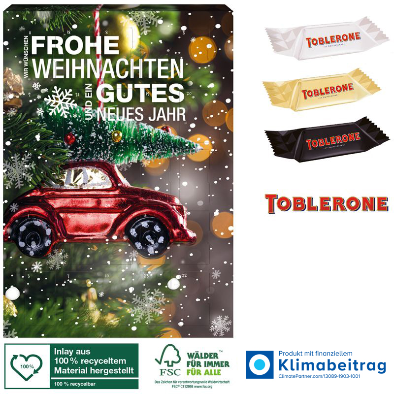 Adventskalender TOBLERONE Mix, inkl. 4-farbigem Druck