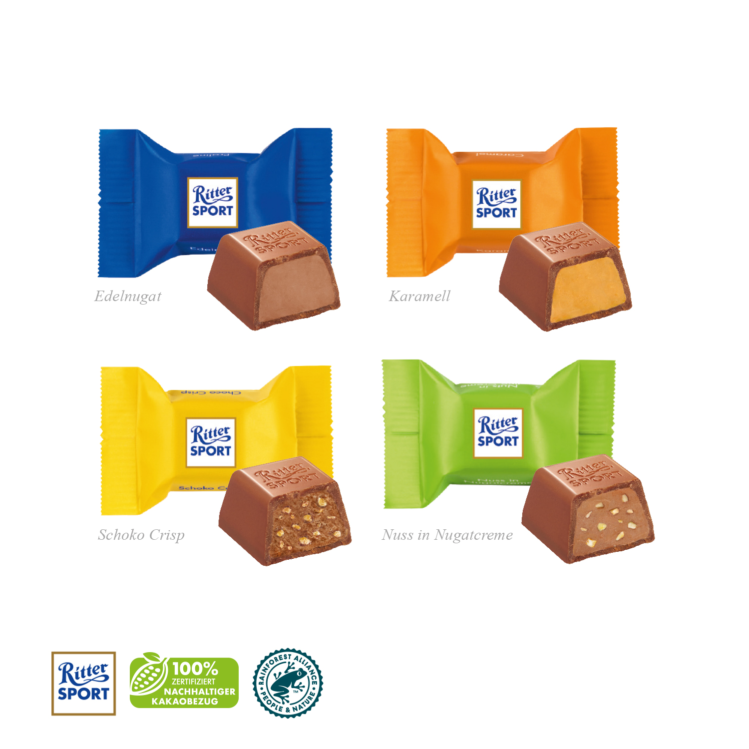 Businesspräsent Selection Mini Ritter SPORT, inkl. 4-farbigem Druck