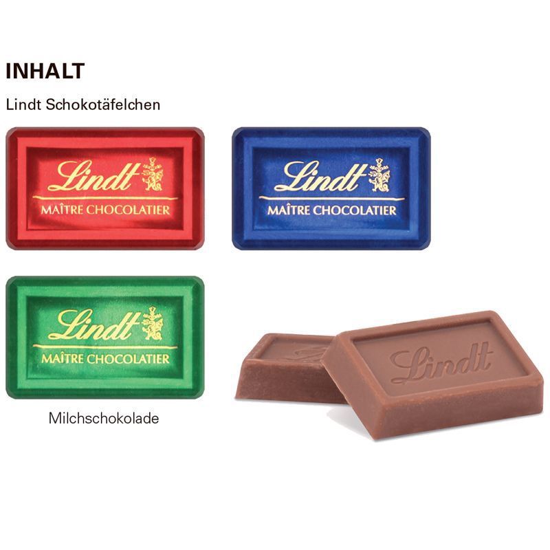 Täfelchen Adventskalender Haus Eco Papierblister mit Lindt, inkl. 4-farbigem Druck