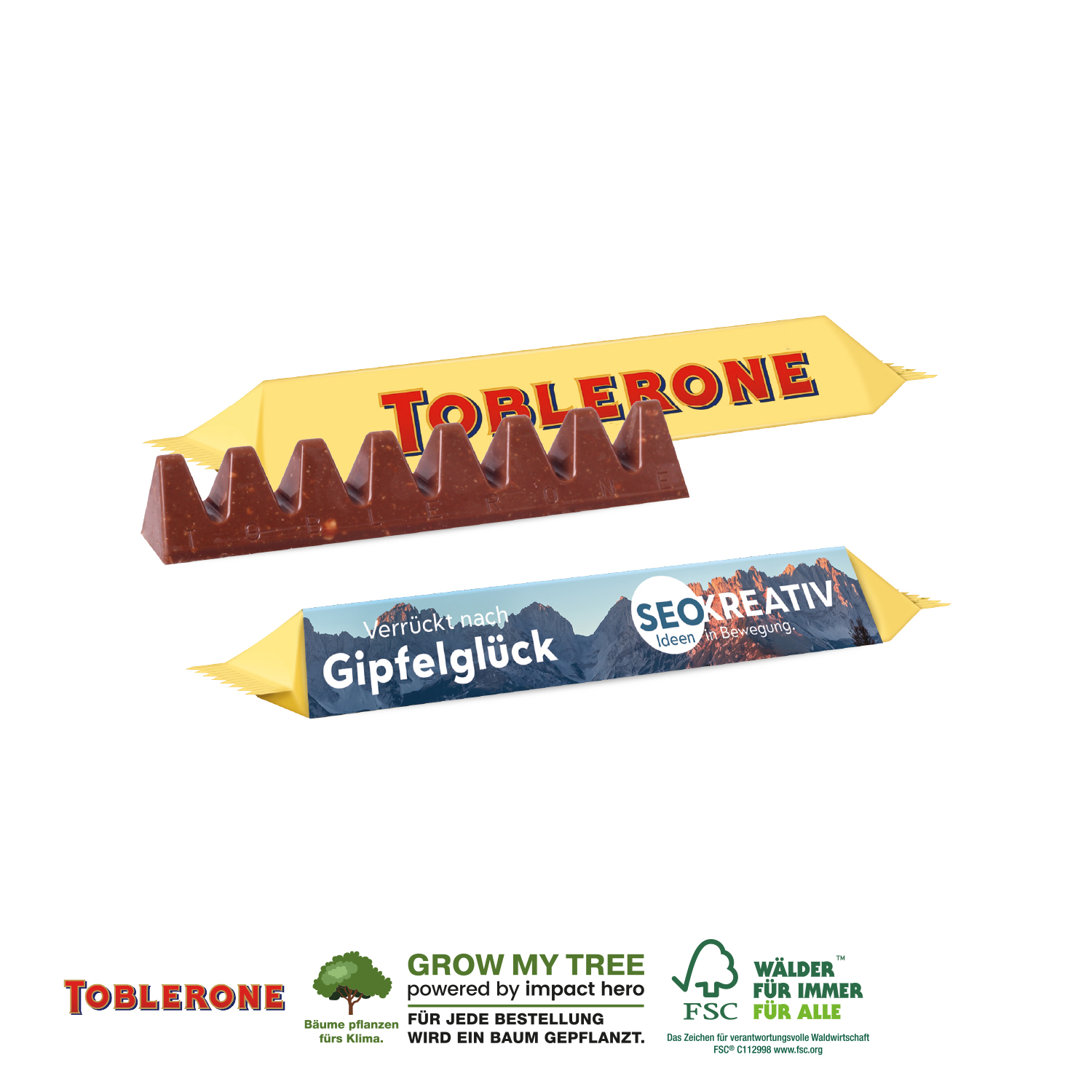 TOBLERONE Riegel 35g im Werbeschuber, inkl. 4-farbigem Druck