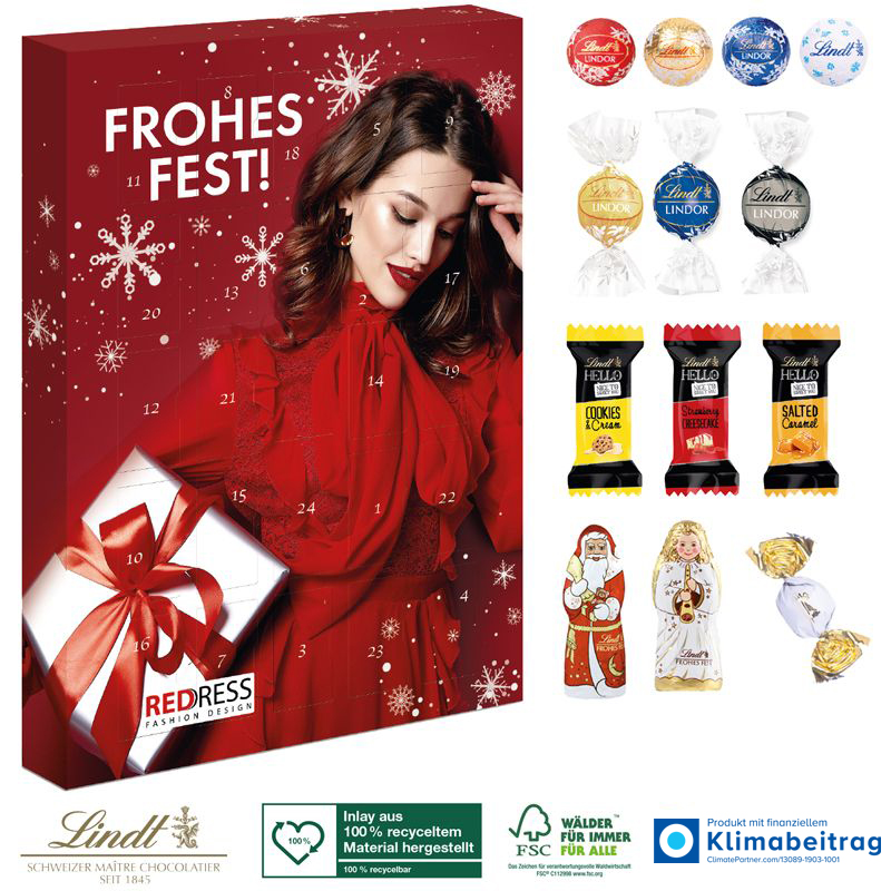 Adventskalender Lindt Premium-Selection, inkl. 4-farbigem Druck