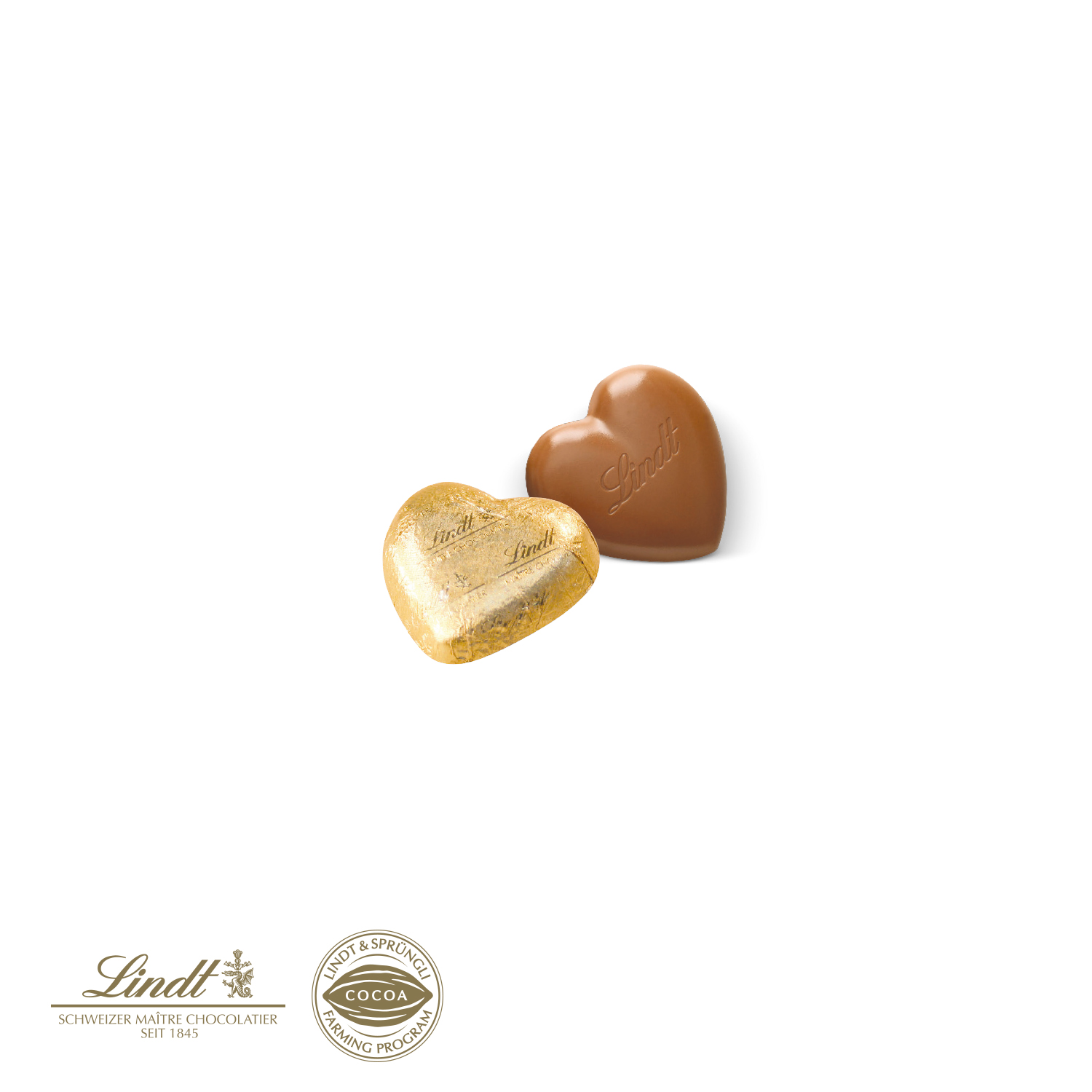 Schokokarte „Herz“ mit Lindt Schokoherz, inkl. 4-farbigem Druck