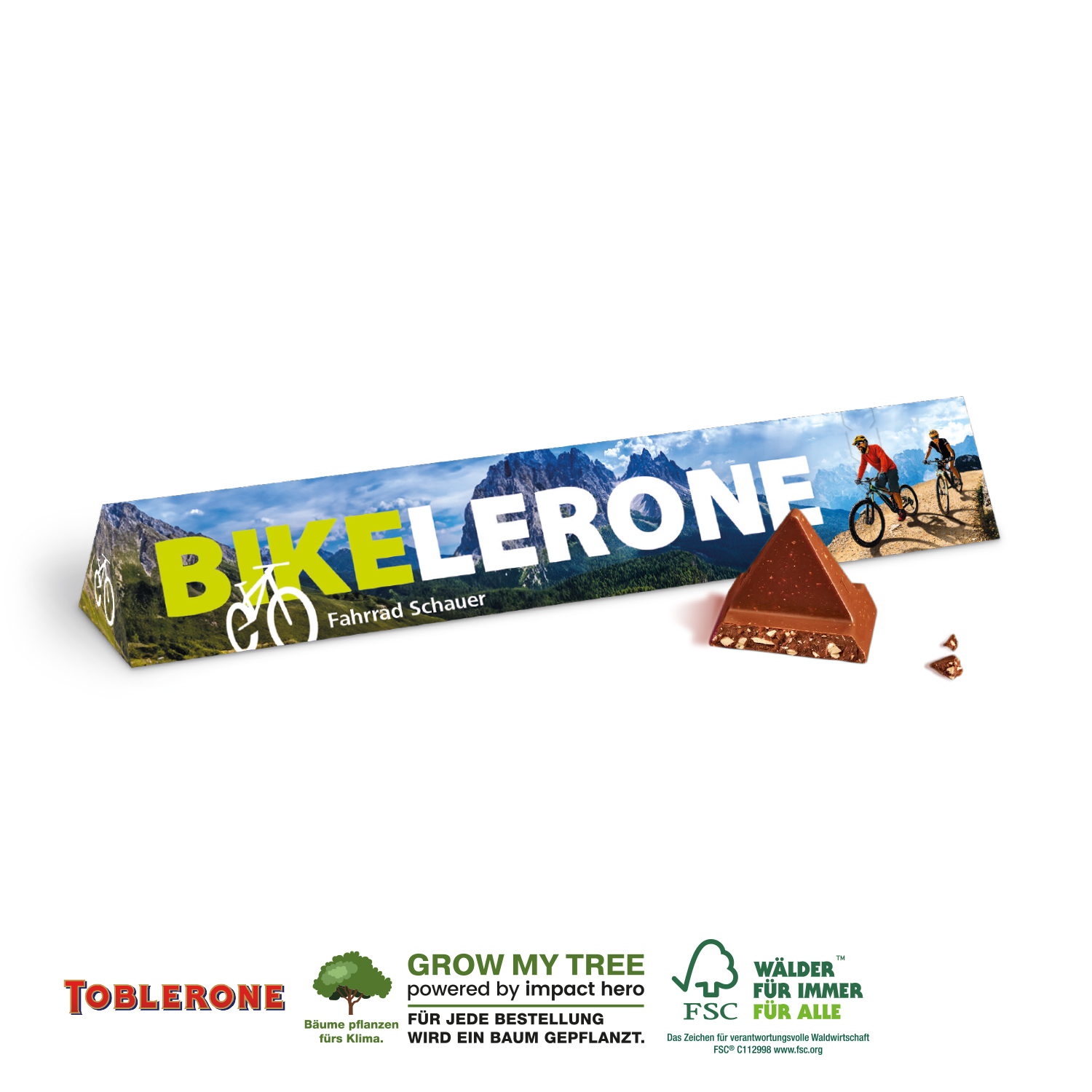 TOBLERONE 100g im Werbeschuber, inkl. 4-farbigem Druck