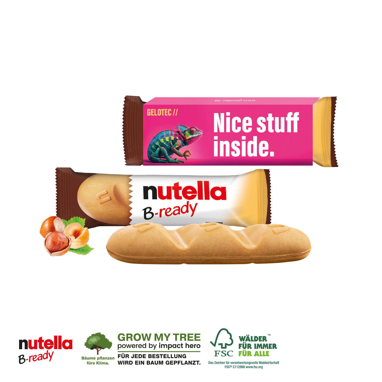 B-ready nutella mit Werbebanderole, inkl. 4-farbigem Druck