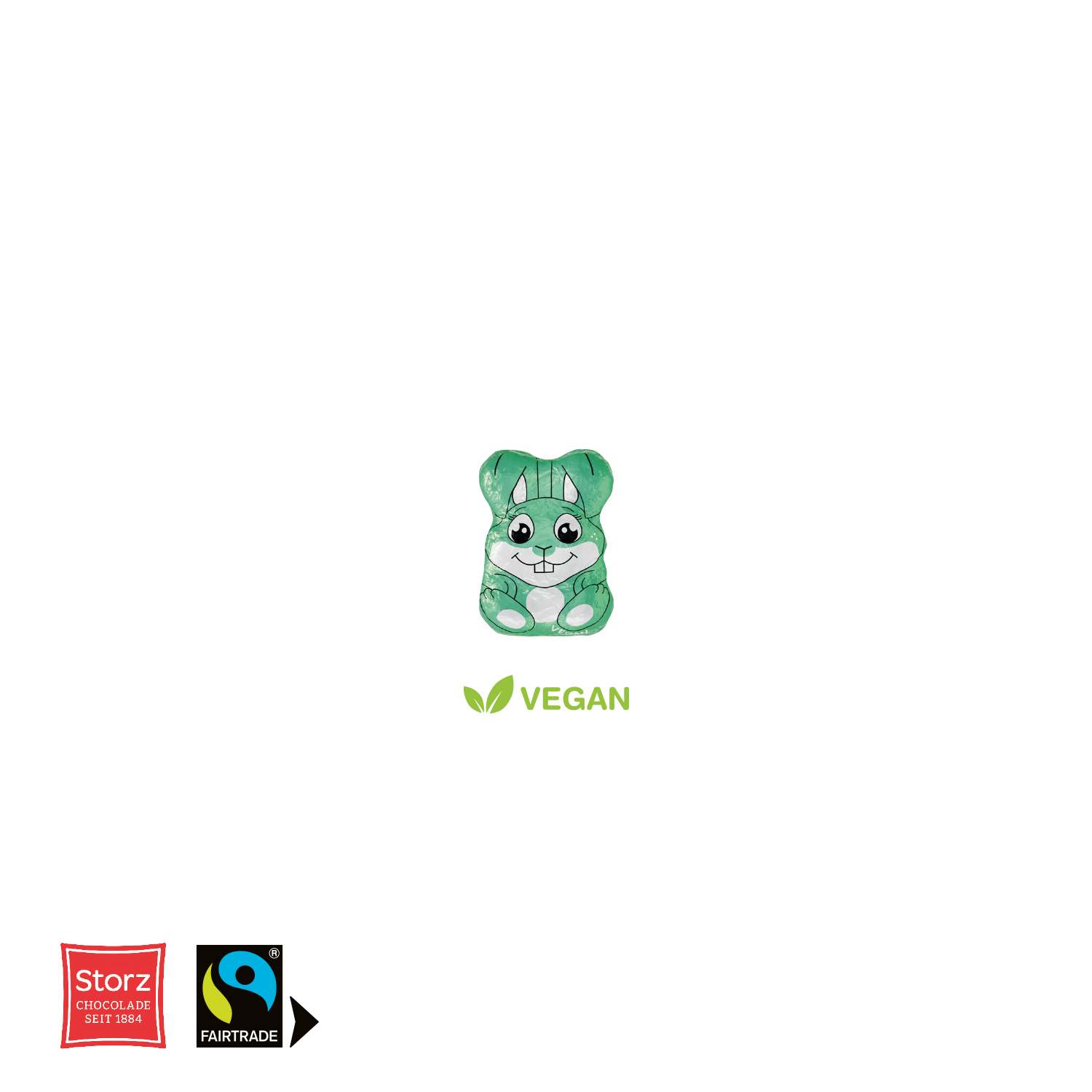 Werbe-Klappkarte Osterhase vegan, inkl. 4-farbigem Druck