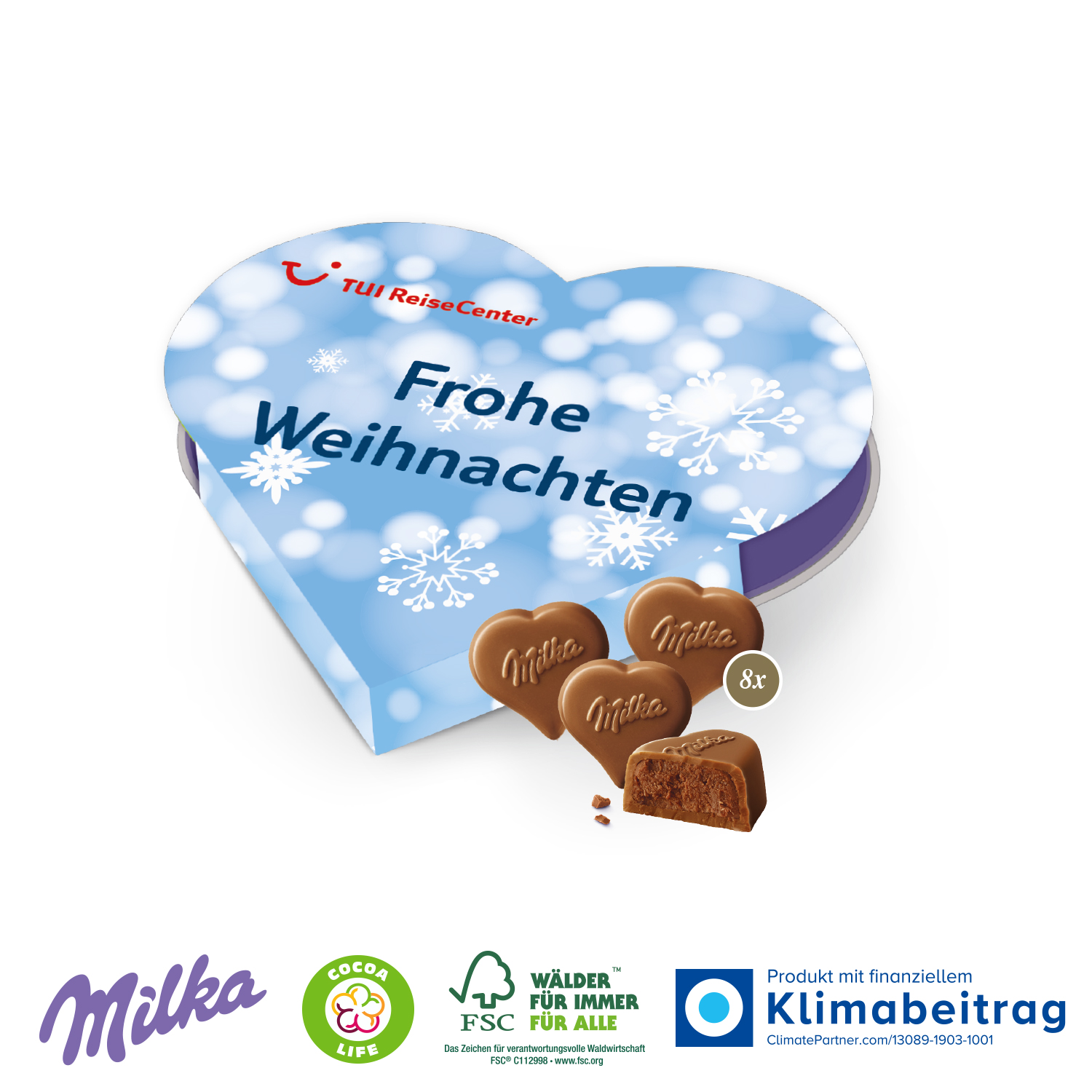 I LOVE MILKA Herz, inkl. 4-farbigem Druck