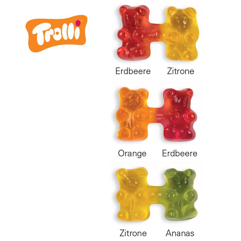 Adventskalender Eco L mit Trolli Fruchtgummi Teambärchen , inkl. 4-farbigem Druck