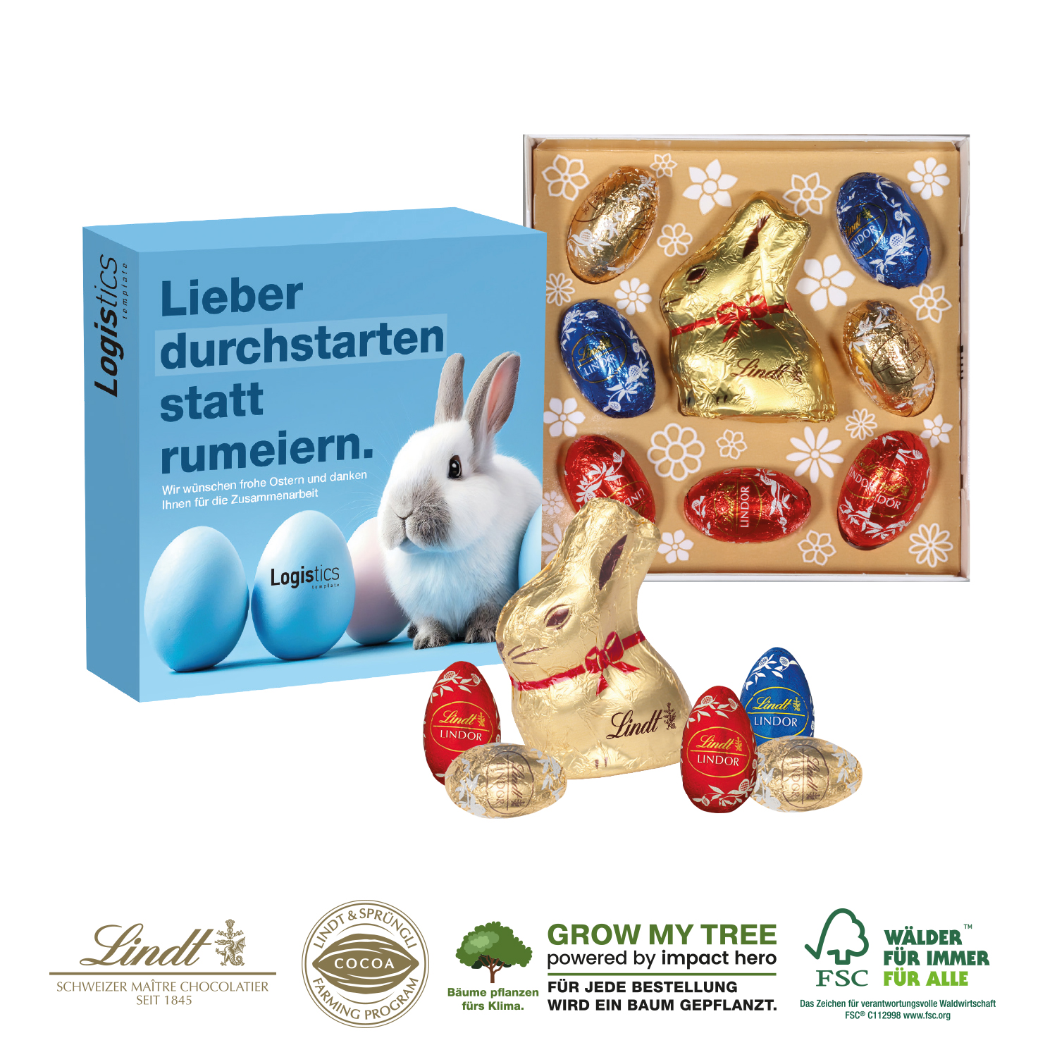 Kleiner Ostergruß von Lindt, inkl. 4-farbigem Druck