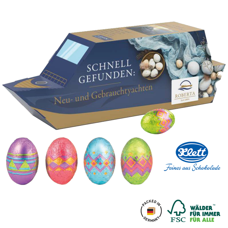 Schiff Präsent Ostern, inkl. 4-farbigem Druck