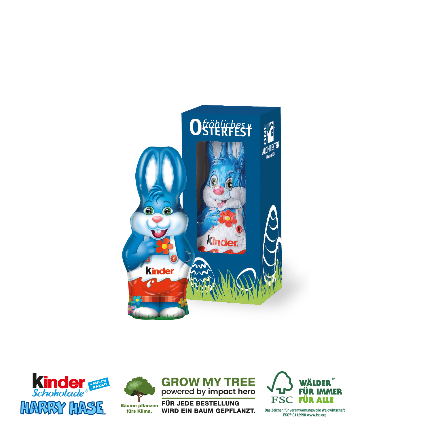 Kinder Schokolade „Harry Hase“ 15g, inkl. 4-farbigem Druck