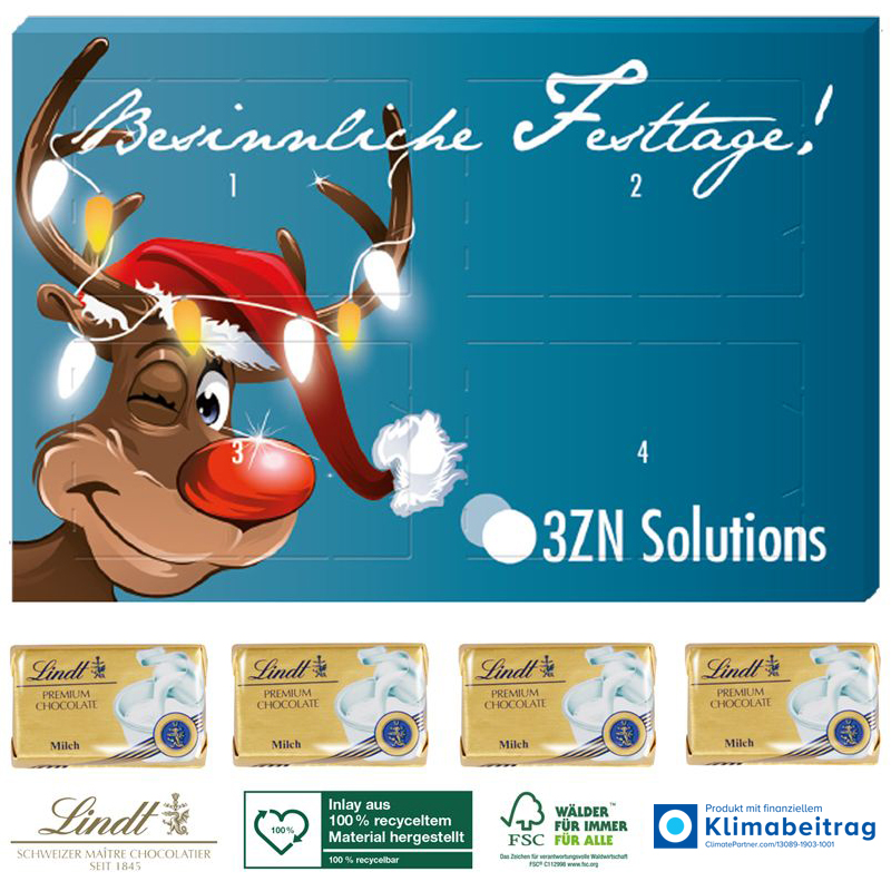 Super-Mini-Adventskalender Lindt XXS , inkl. 4-farbigem Druck