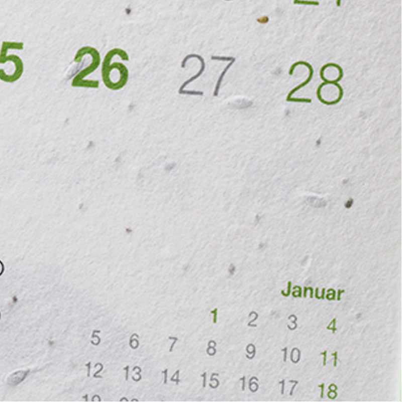 Samenpapier Tischkalender, inkl. 4-farbigem Druck