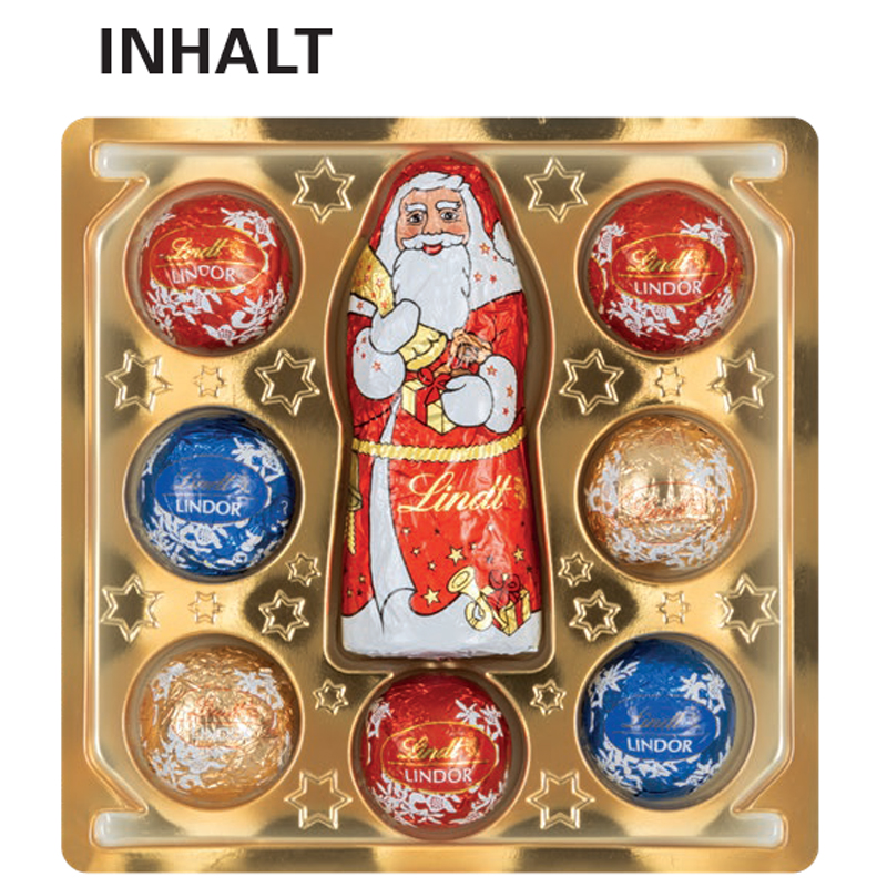 Lindt Präsent Weihnachten Weihnachtsmütze, inkl. 4-farbigem Druck Kopie