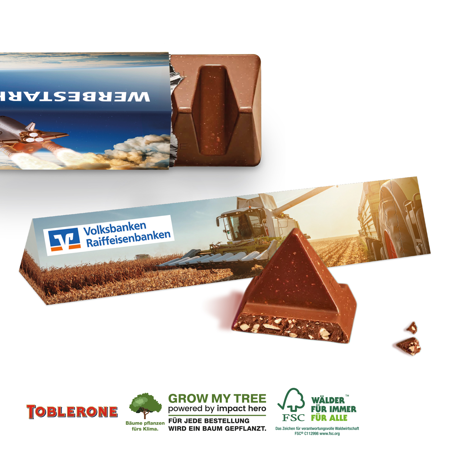 TOBLERONE Maxi 360g im Werbeschuber, inkl. 4-farbigem Druck