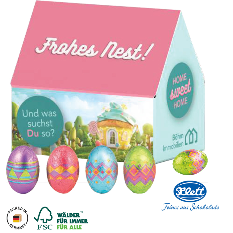 Haus Präsent Ostern, inkl. 4-farbigem Druck