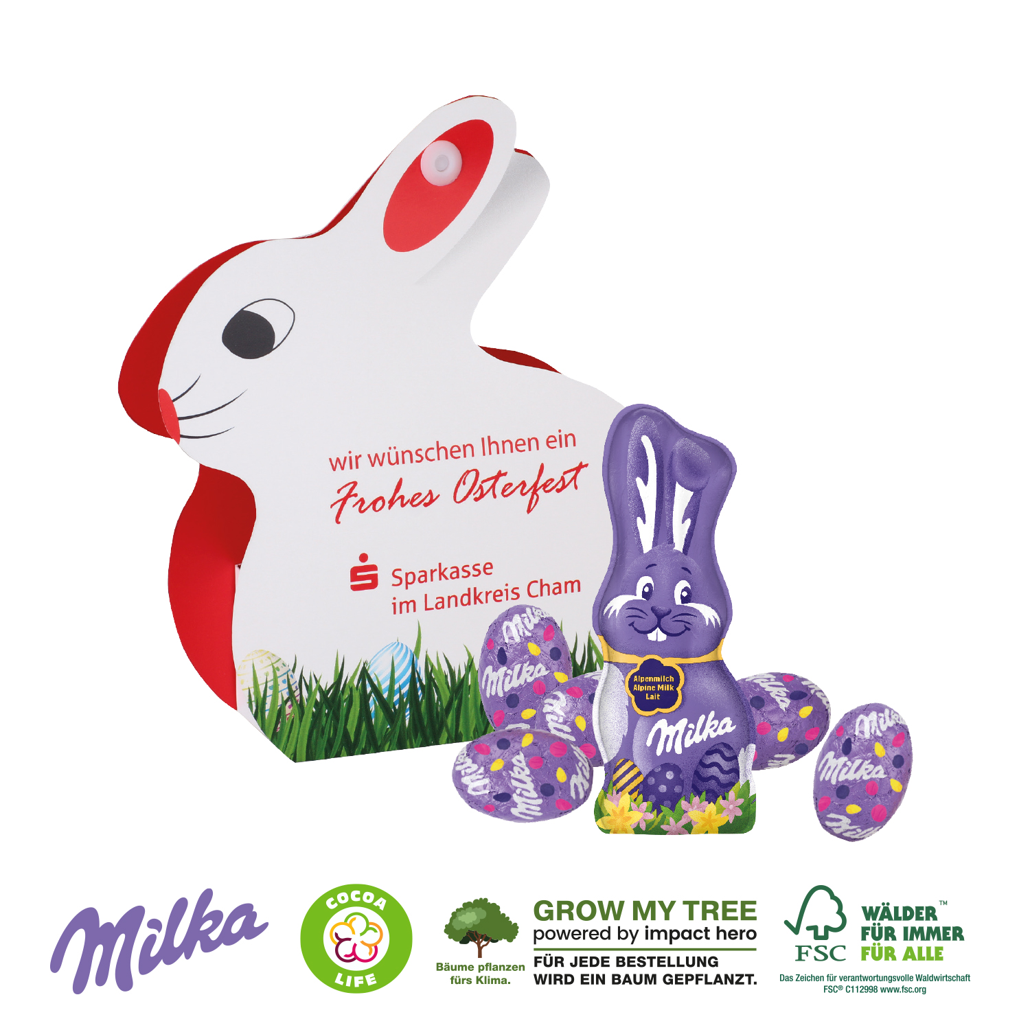 Werbe-Hase Milka, inkl. 4-farbigem Druck